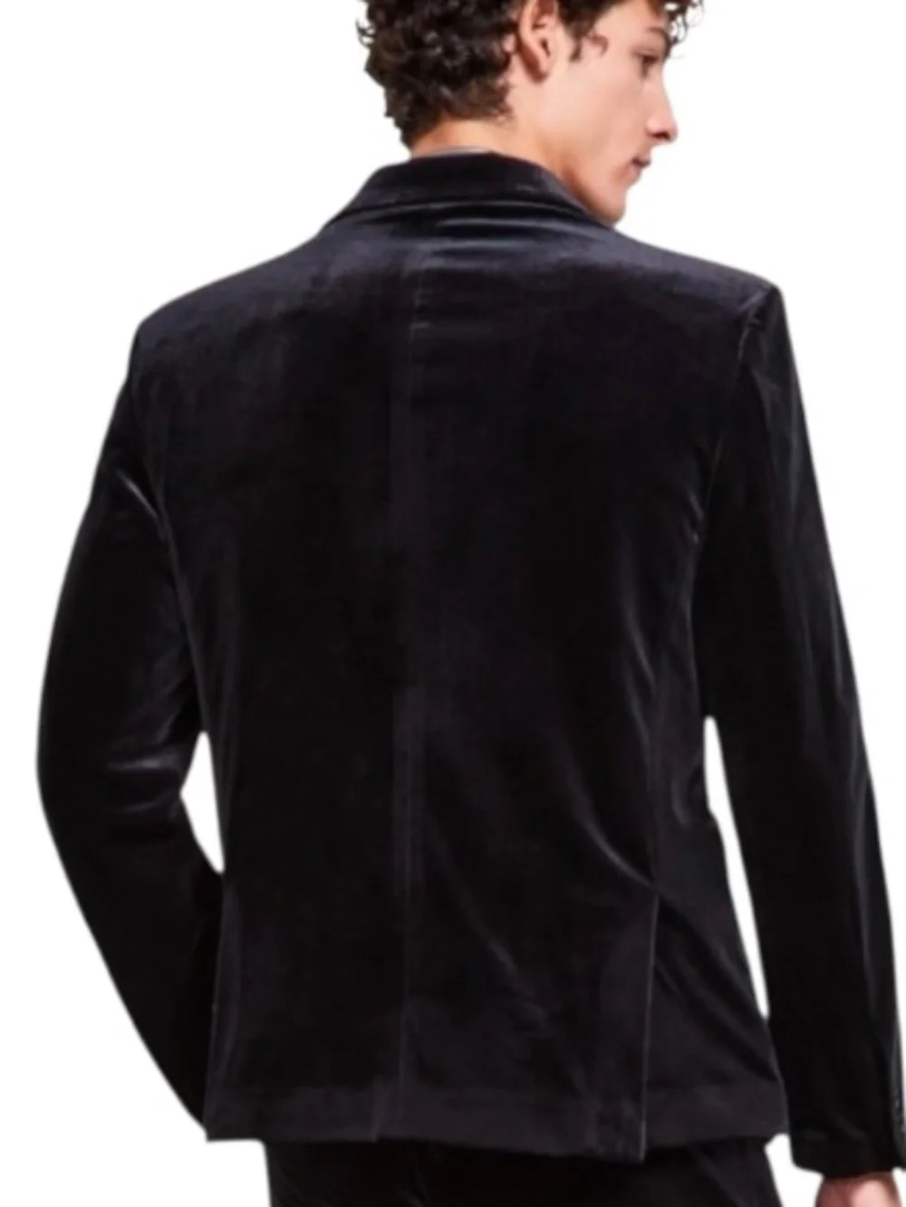 Tinsel Men's Regular-Fit Velvet Suit Jacket - Deep Black Size M - NWT